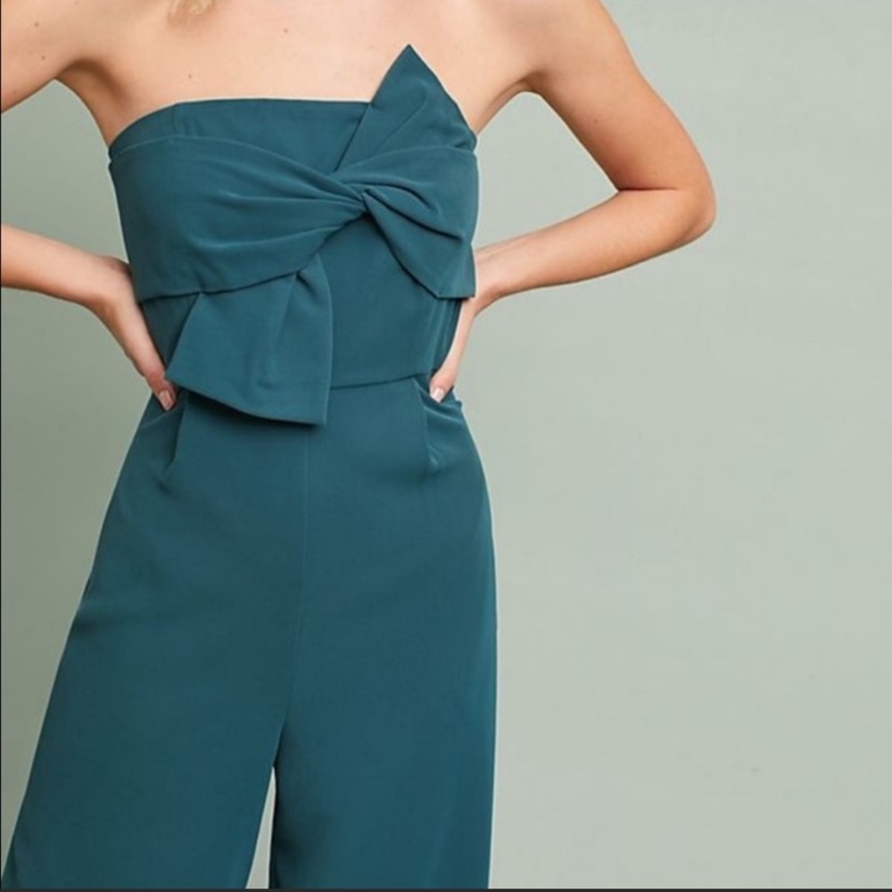 Anthropologie Teal Jumpsuit